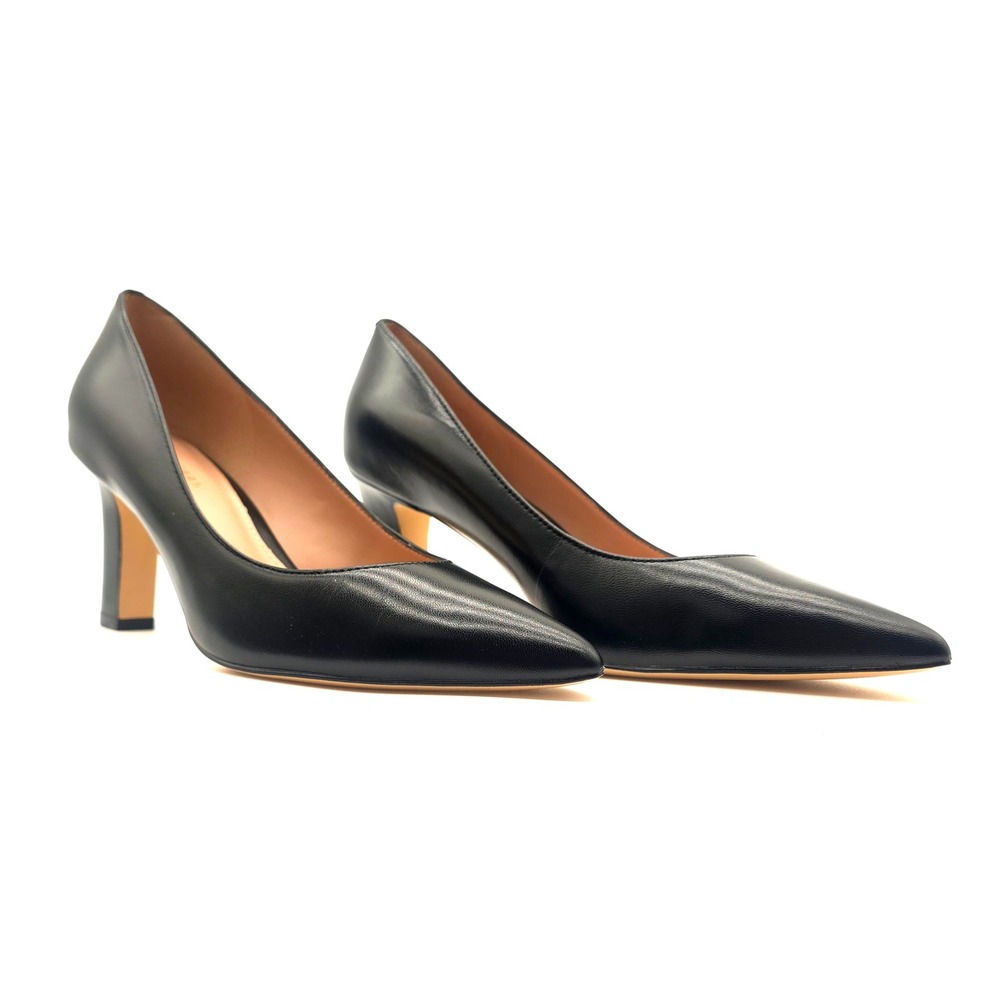 Cole Haan Mylah Heel Pump NIB 75mm Black Leather Pointed Toe Women's Size 8B